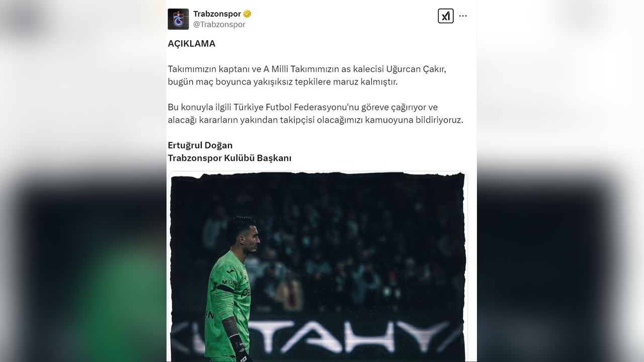 Başkan Doğan, Uğurcan Çakır İçin TFF'ye Çağrıda Bulundu