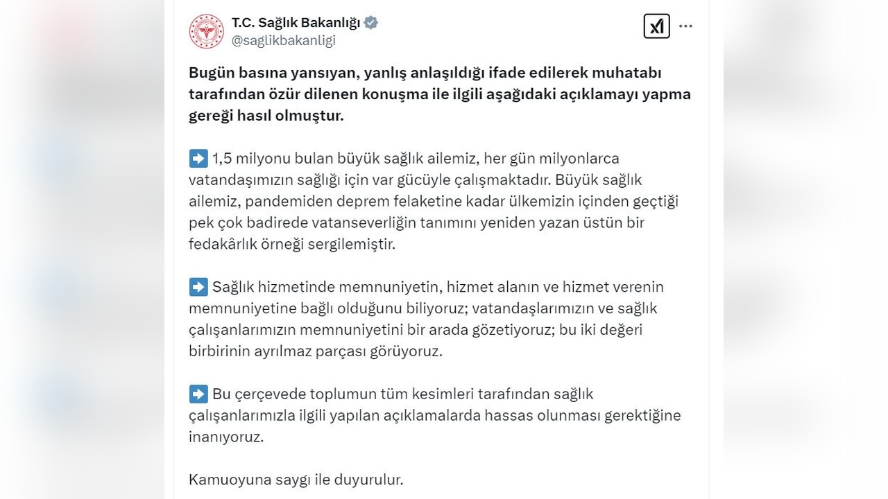 Sağlık Bakanlığı'ndan Memnuniyet Vurgusu