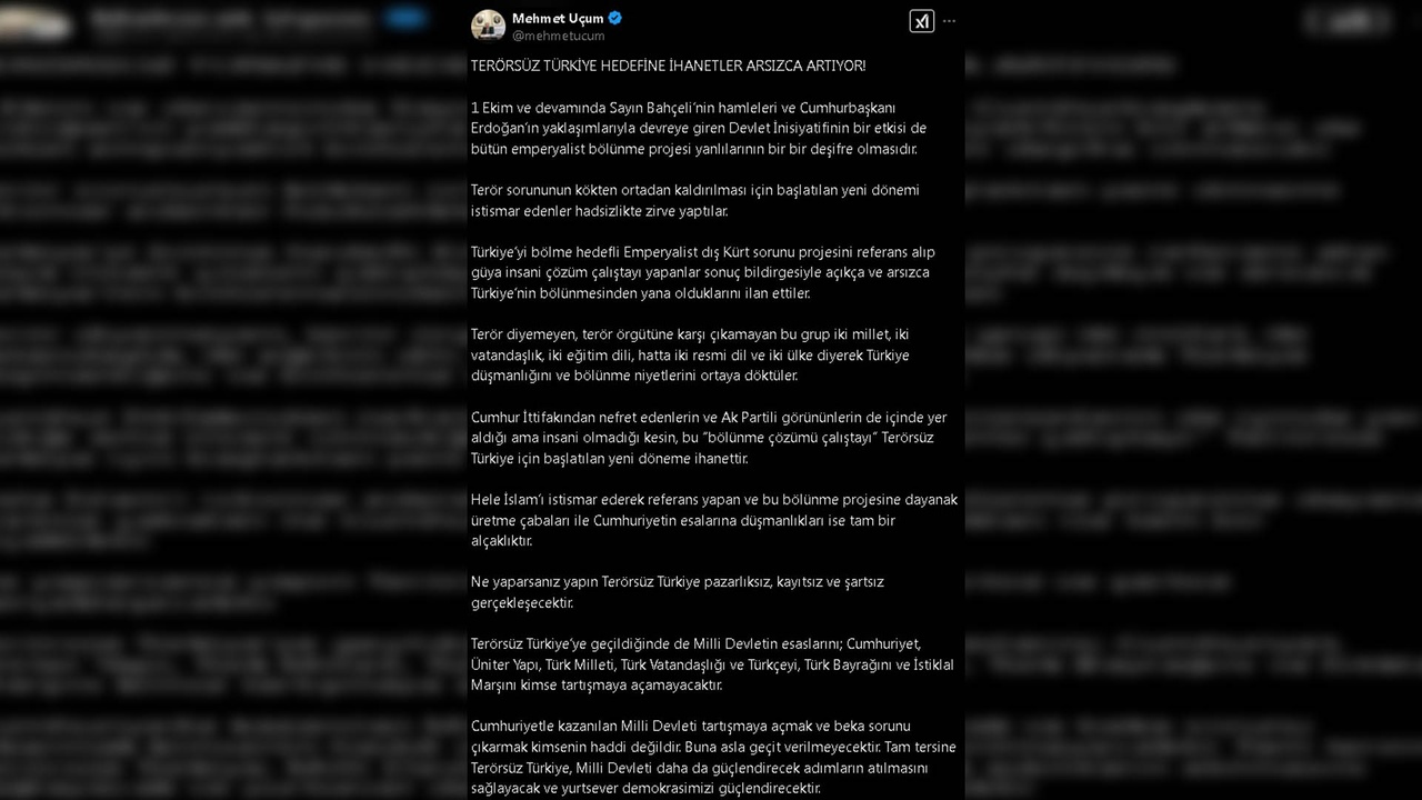 Uçum: Terörsüz Türkiye İçin Kesin Adımlar Atılacak