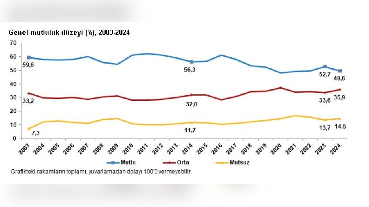 Türkiye'de Mutluluk Oranı Yüzde 49,6 Olarak Belirlendi