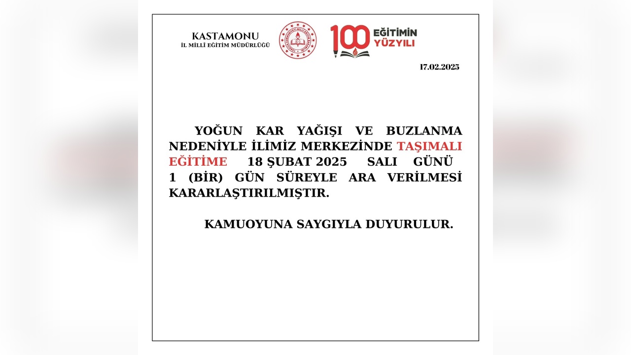 Kastamonu'da Kar Yağışı Eğitimi Olumsuz Etkiledi