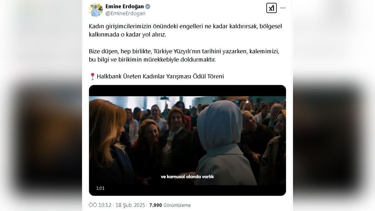 Emine Erdoğan, Üreten Kadınlar Yarışması Ödül Töreni'nde Kadınların Gücünü Vurguladı
