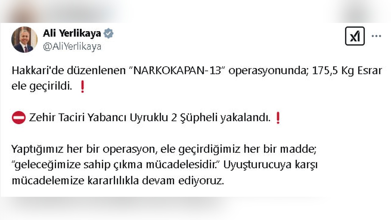 Hakkari'de Büyük Esrar Operasyonu: 175,5 Kilo Ele Geçirildi