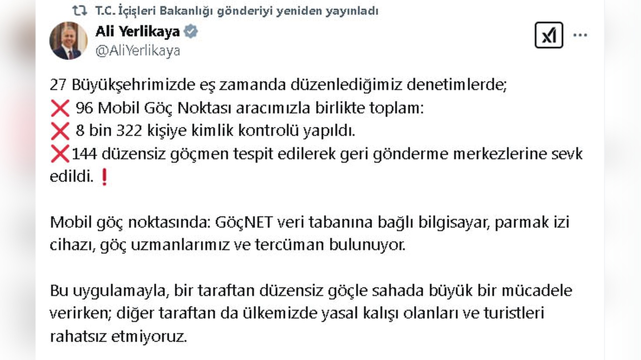 Türkiye Genelinde Düzensiz Göçmen Operasyonu: 144 Kişi Yakalandı