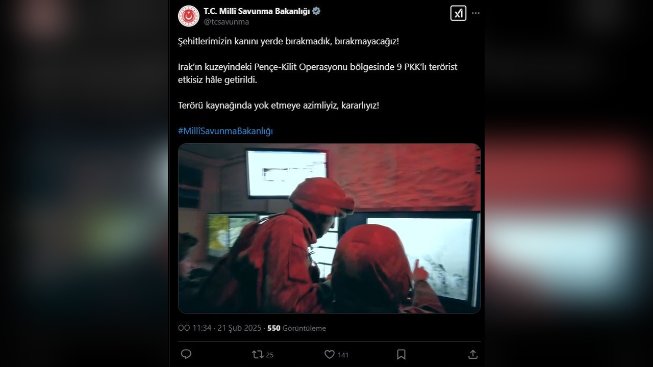 Irak'ın Kuzeyinde 9 Terörist Etkisiz Hale Getirildi