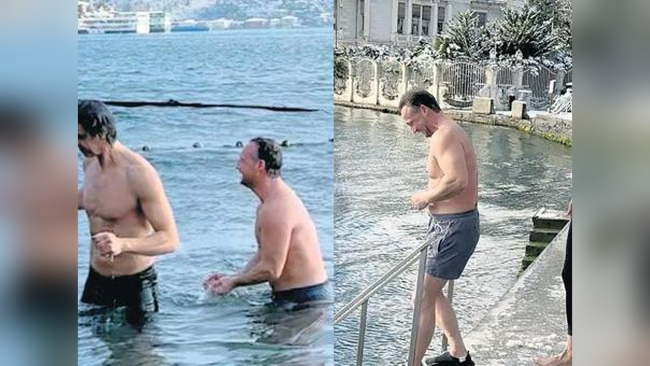 Kış Ortasında Denizde Yüzme Keyfi