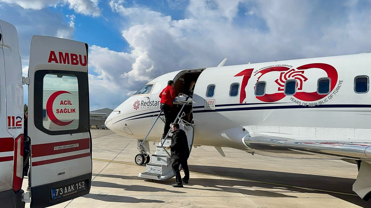 Acil Durumda Ambulans Uçak Harekete Geçti