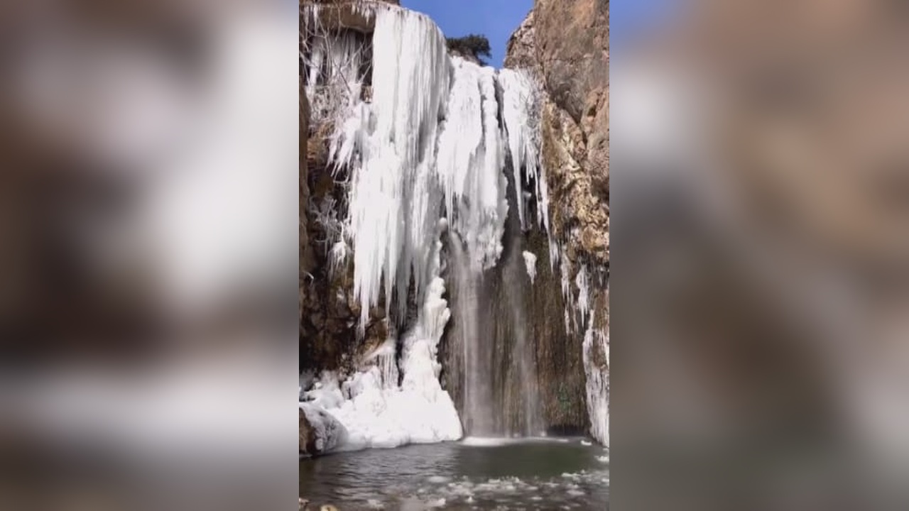 Amasya'daki Şelaleler Kışın Etkisiyle Dondu