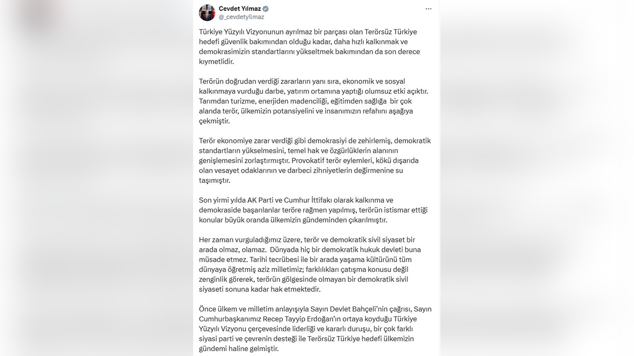 Cevdet Yılmaz'dan Fırsat Değerlendirme Vurgusu
