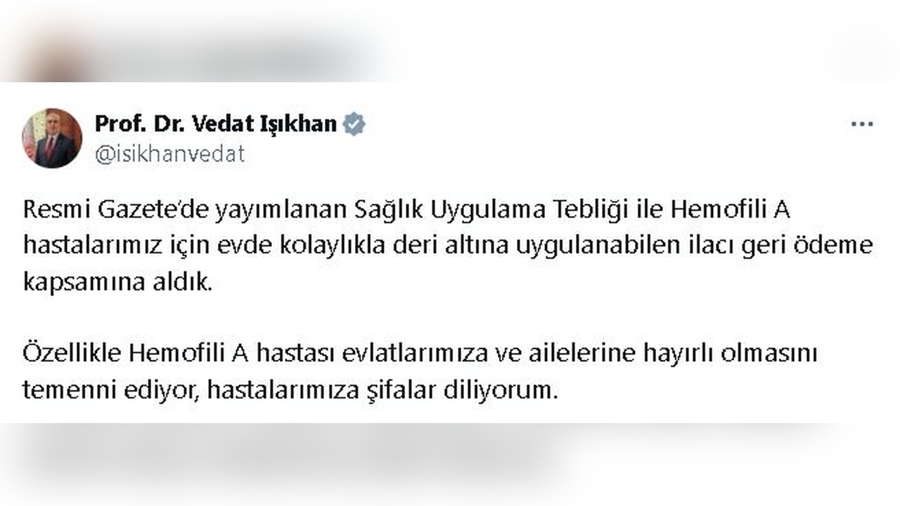 Hemofili A İlaçları Artık Geri Ödeme Kapsamında