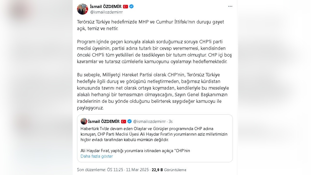MHP ve CHP, Terörsüz Türkiye Sürecinde Görüşmeme Kararı Aldı