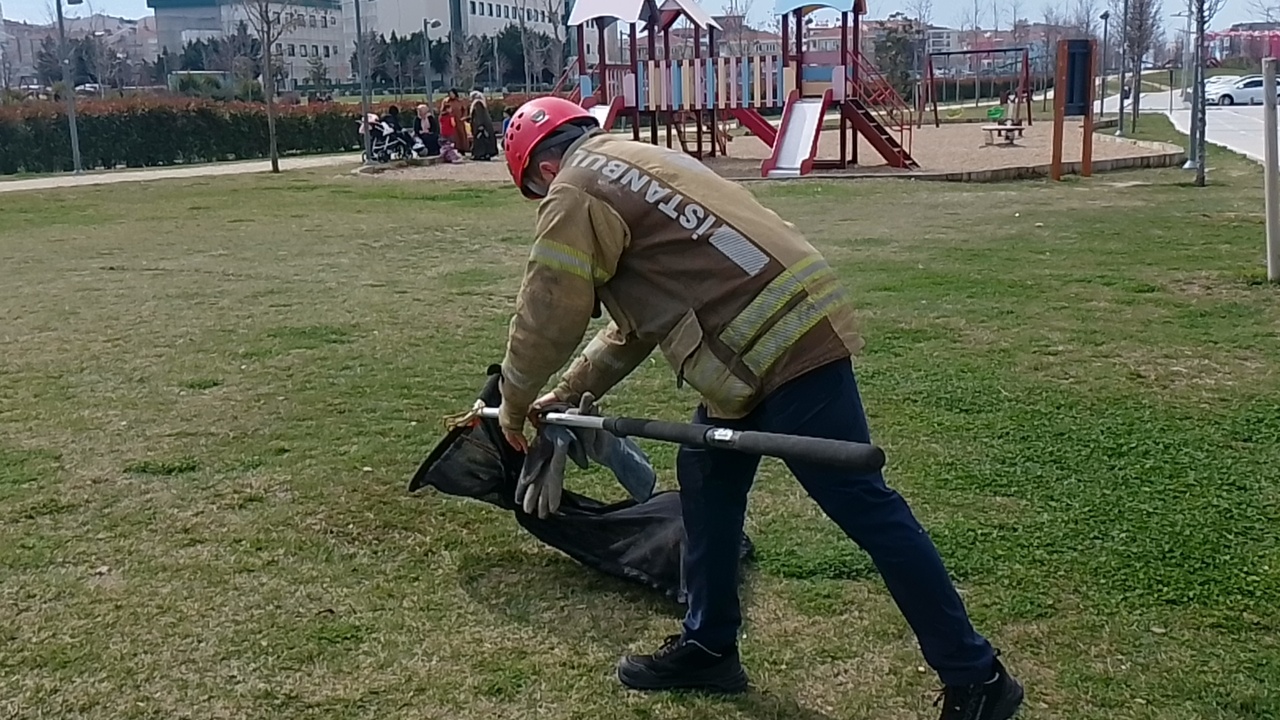 Silivri'de Okul Havalandırmasında Mahsur Kalan Kedi Kurtarıldı