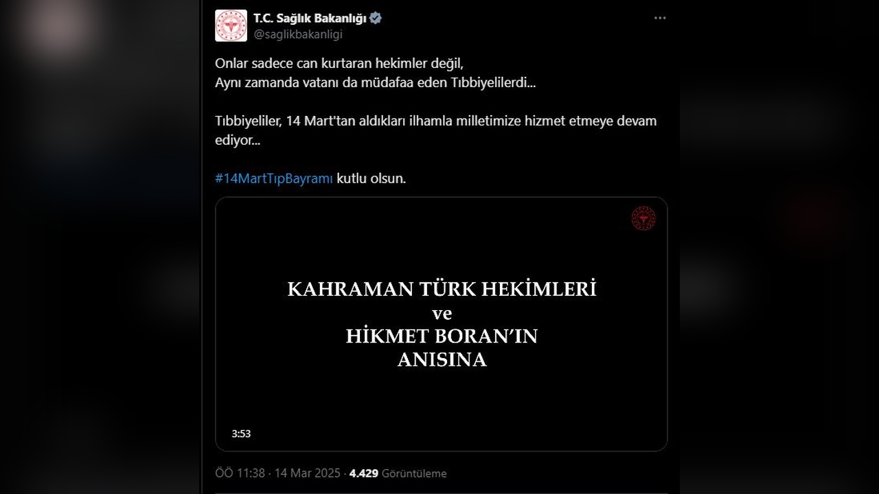 Sağlık Bakanlığı, 14 Mart Tıp Bayramı İçin Özel Video Yayınladı