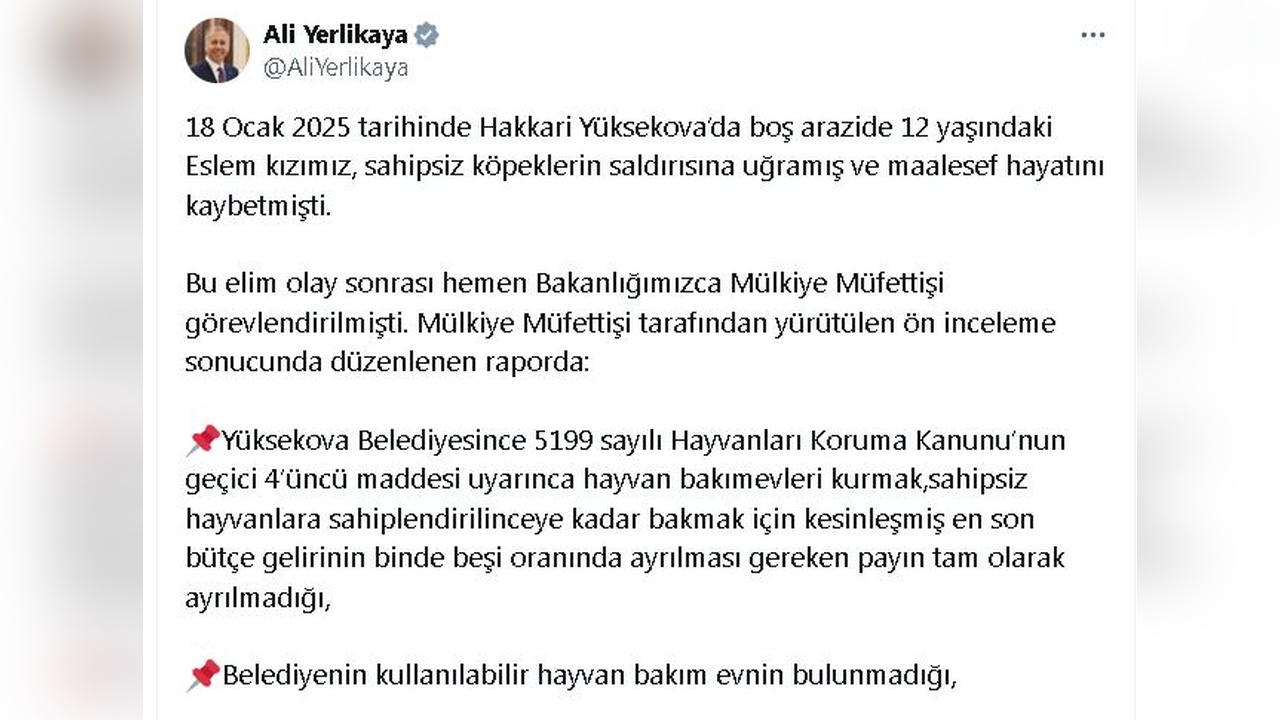 Yüksekova Belediye Başkanı İçin Soruşturma İzni Verildi