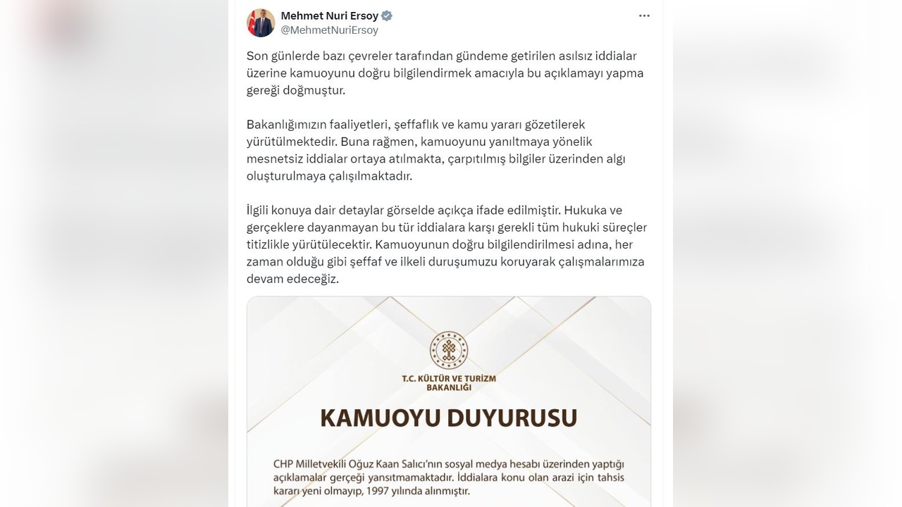 Bakanlık, CHP'li Salıcı'nın Açıklamalarını Reddetti