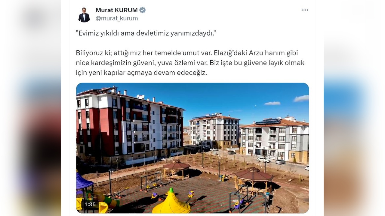 Bakan Kurum, Temel Atma Töreninde Umut Vurgusu Yaptı