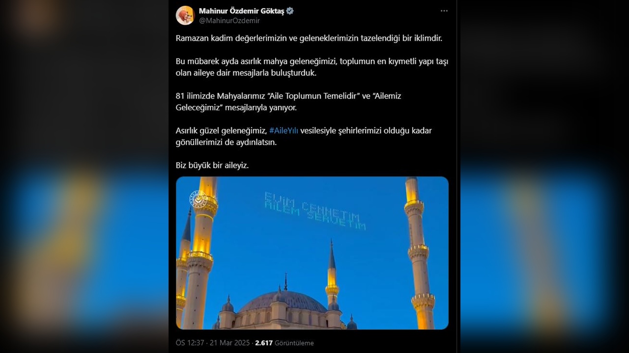Ramazan'da Mahyalar Aile İçin Işık Saçıyor