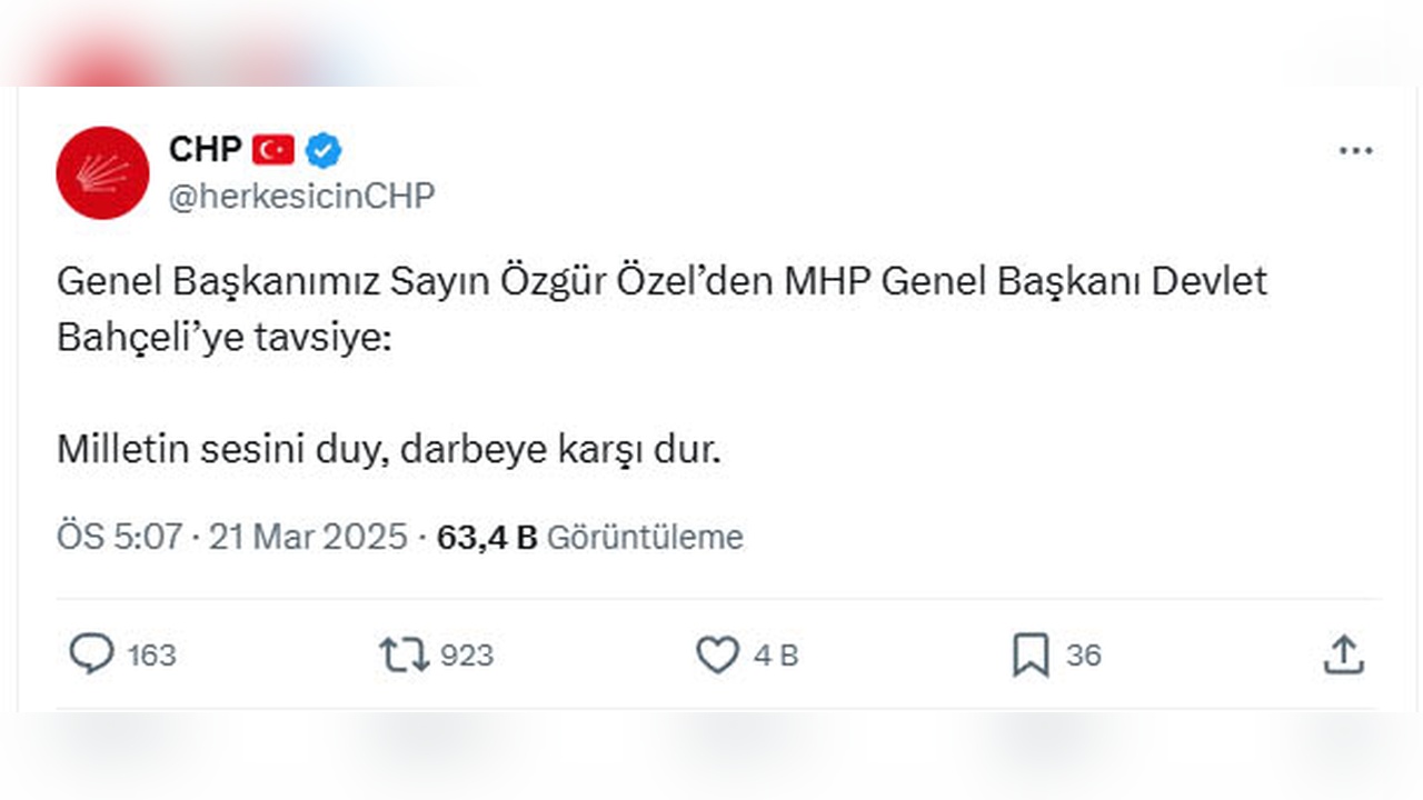 Özel, Bahçeli'ye Seslendi: 'Milletin Sesi Duyulmalı'