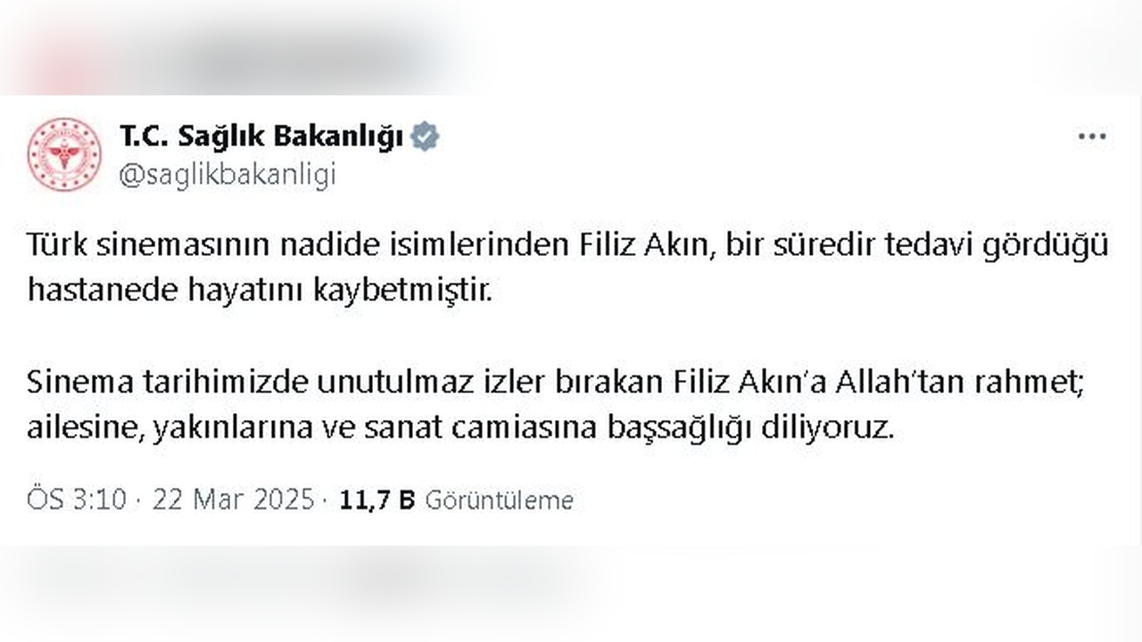 Ünlü Sanatçı Filiz Akın Hayatını Kaybetti