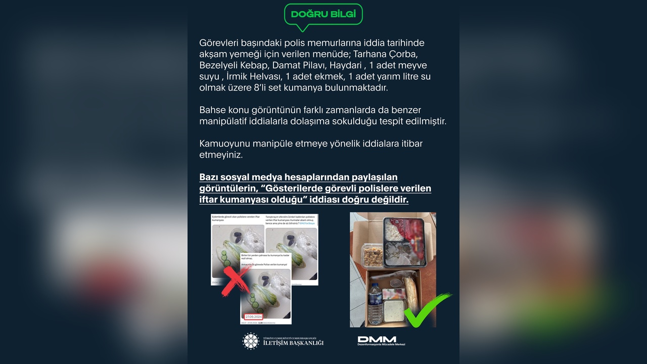 İletişim Başkanlığı'ndan İftar Kumanyası Açıklaması