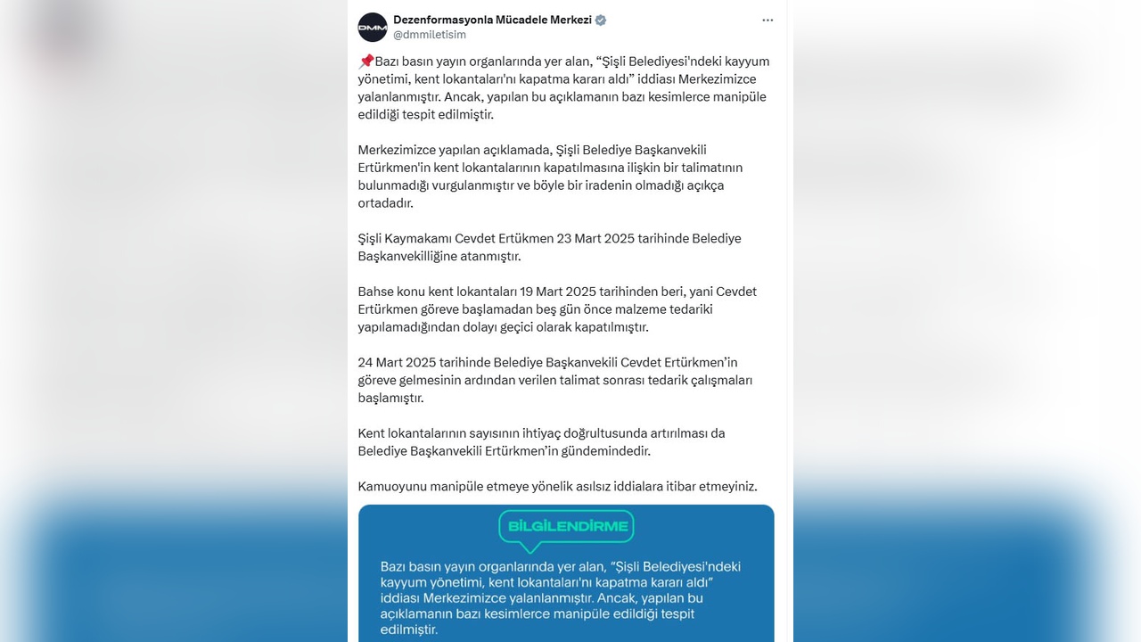 DMM, Kent Lokantası Projesi Hakkında Bilgi Verdi