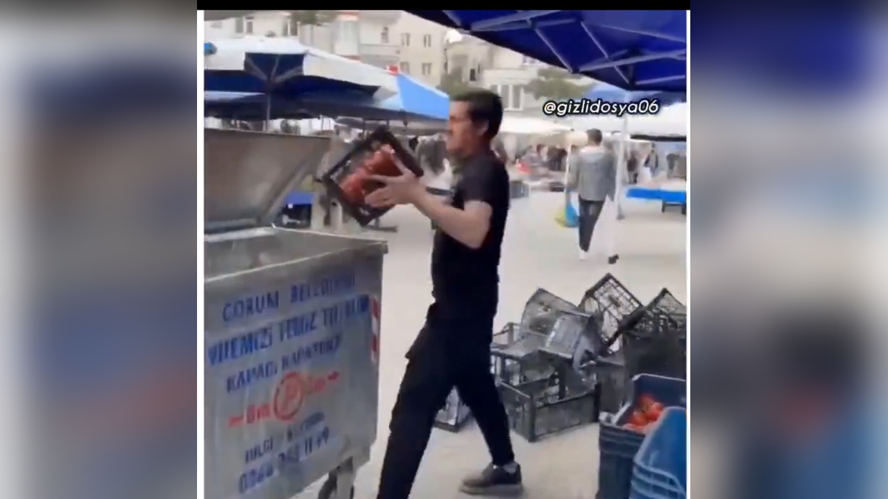 Çorum'da Pazarcıya Milyonluk Ceza: Domatesler Çöpe Gitti