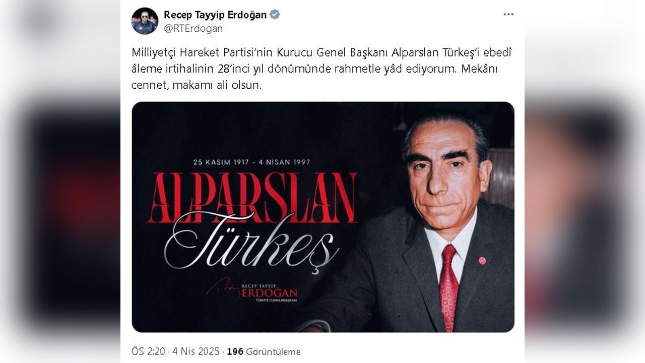Cumhurbaşkanı Erdoğan, Alparslan Türkeş'i Anma Töreninde Konuştu