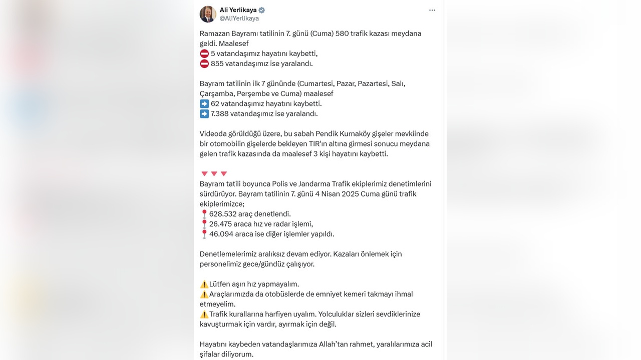 Bayram Tatilinde Trafik Kazaları Can Kaybını Artırdı