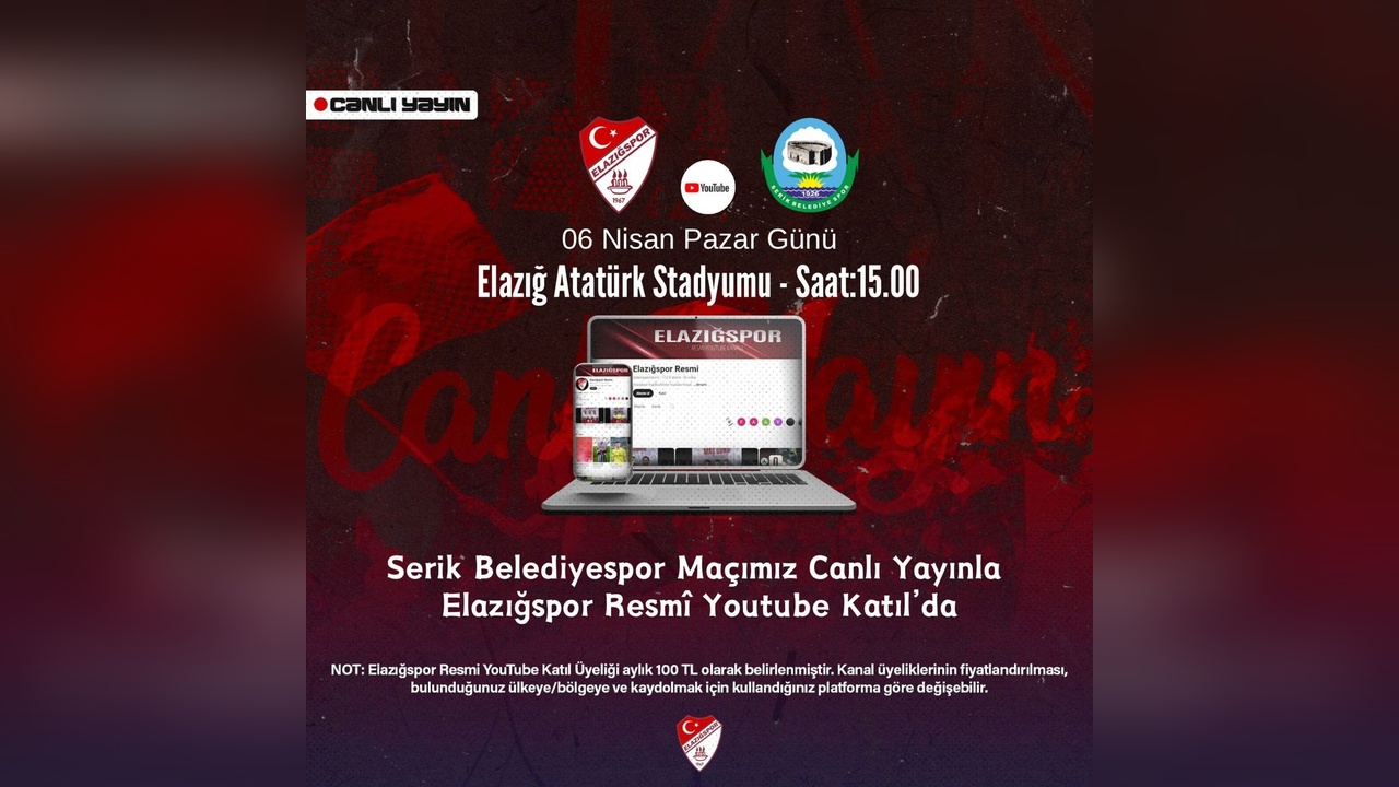 Elazığspor ve Serik Belediyespor Maçı Canlı Yayında İzlenebilecek