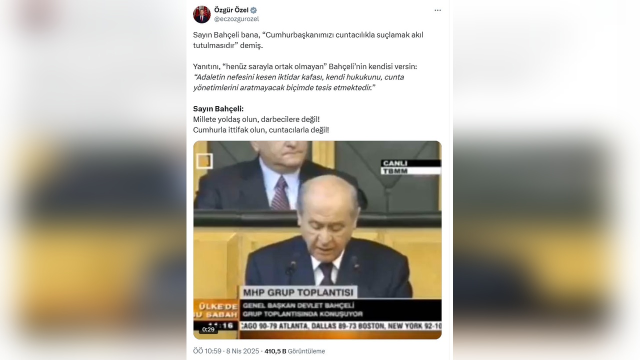 Özgür Özel, Cumhur İttifakı'na Katılma Çağrısı Yaptı