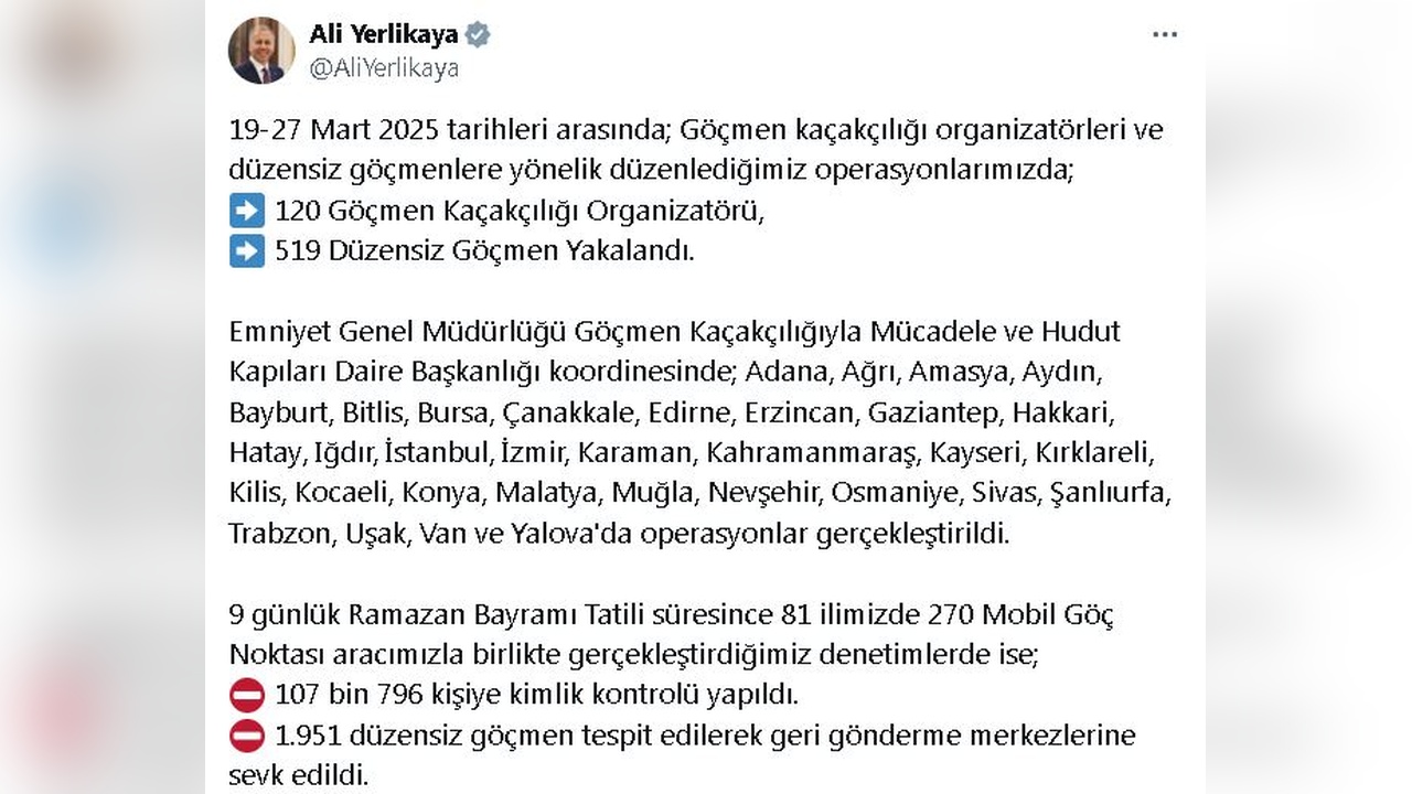 Göçmen Kaçakçılığı Operasyonunda 120 Organizator Yakalandı