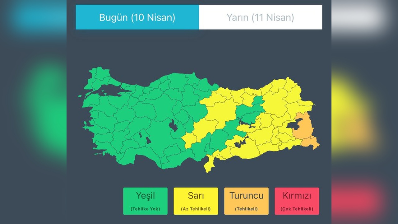 AFAD, İki Kente Turuncu, 29 Kente Sarı Uyarı Verdi
