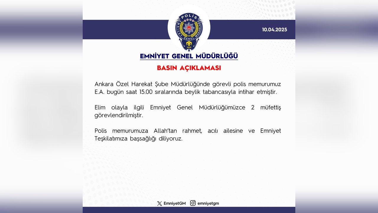 Beylik Tabancasıyla İntihar Eden Polis Memuru Olayı