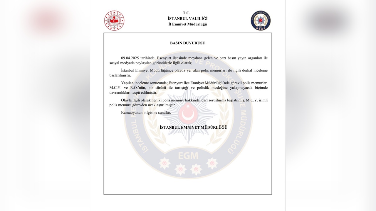 Esenyurt'ta Trafik Tartışması Sonrası Polis Memuru Görevden Alındı