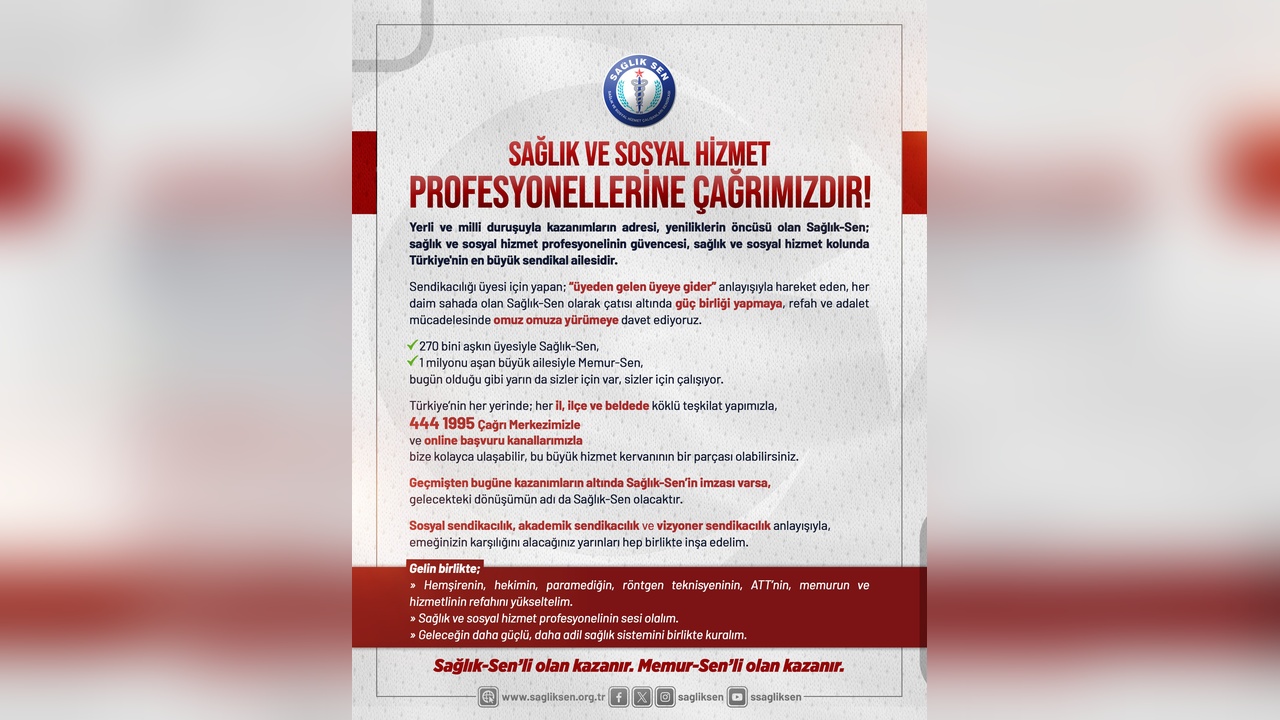 Sağlık-Sen Başkanı Doğan, Birlikte Mücadele Çağrısı Yaptı