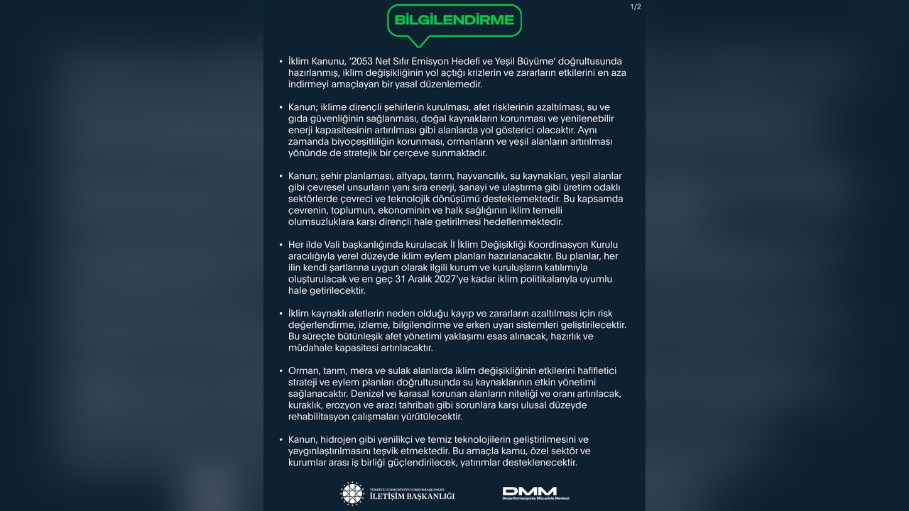 İklim Kanunu Teklifi'nde Özgürlük Kısıtlaması Yok