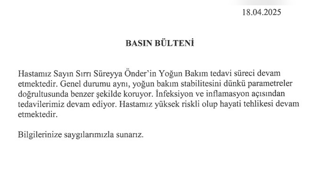 İstanbul'da Hastaneye Kaldırılan Sırrı Süreyya Önder'in Sağlık Durumu Güncellemesi