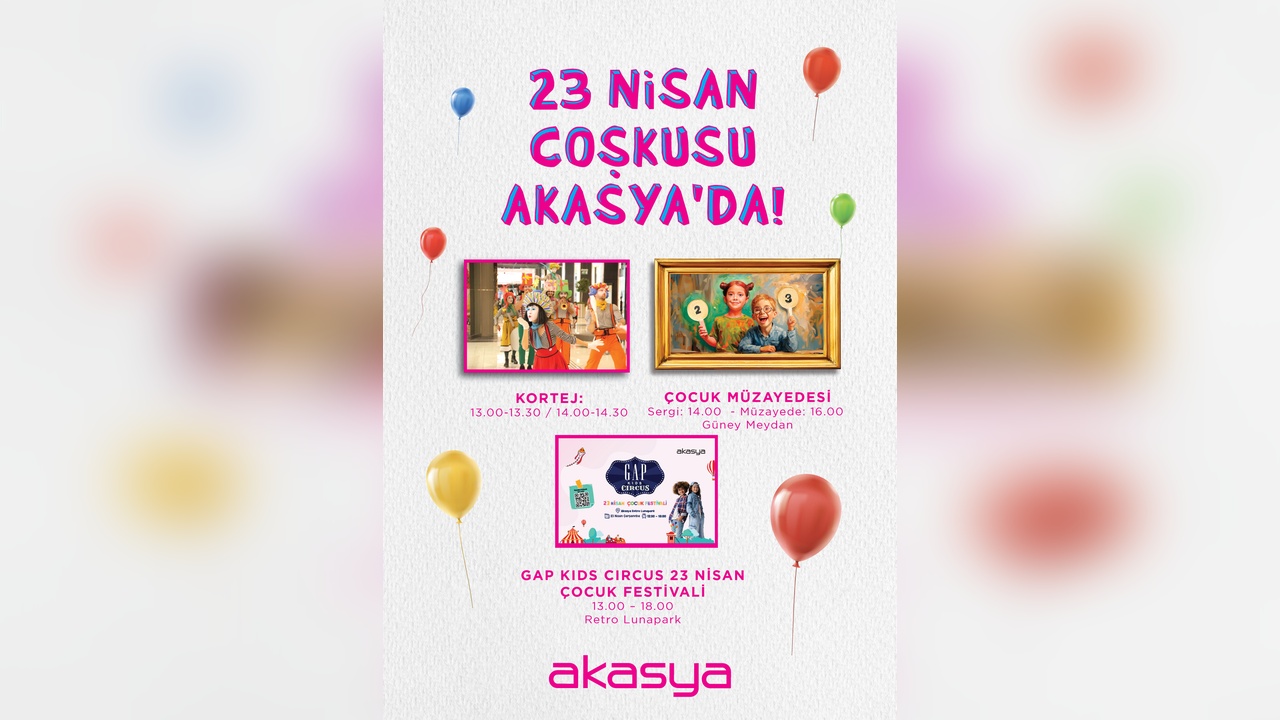 Akasya'da 23 Nisan Ulusal Egemenlik ve Çocuk Bayramı'na Özel Festival Düzenlendi