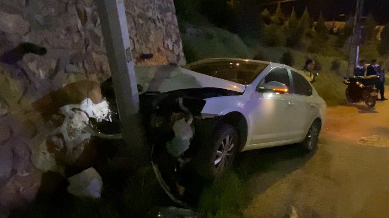 Elazığ'da Otomobil Aydınlatma Direğine Çarptı: 2 Yaralı