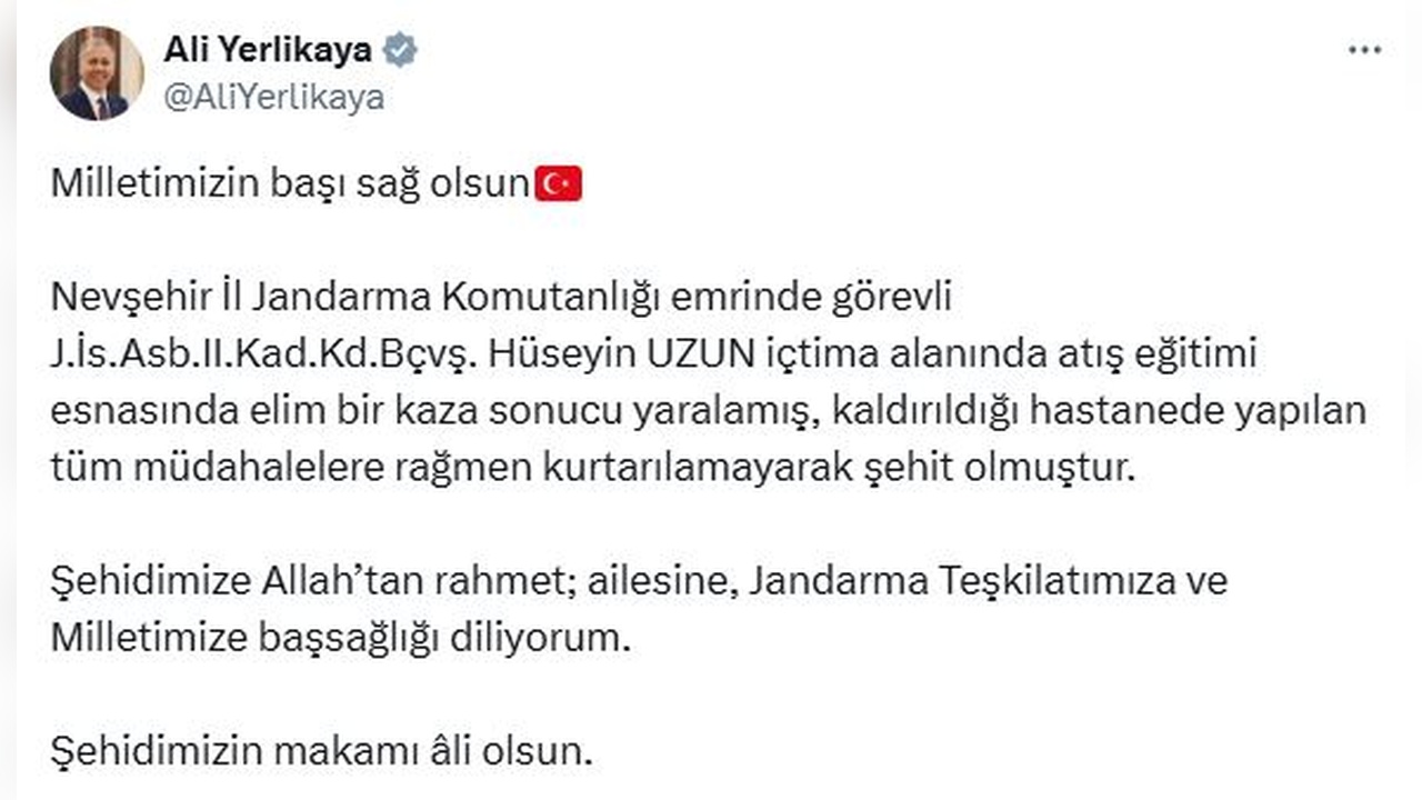 Eğitim Sırasında Meydana Gelen Kazada Bir Asker Şehit Oldu