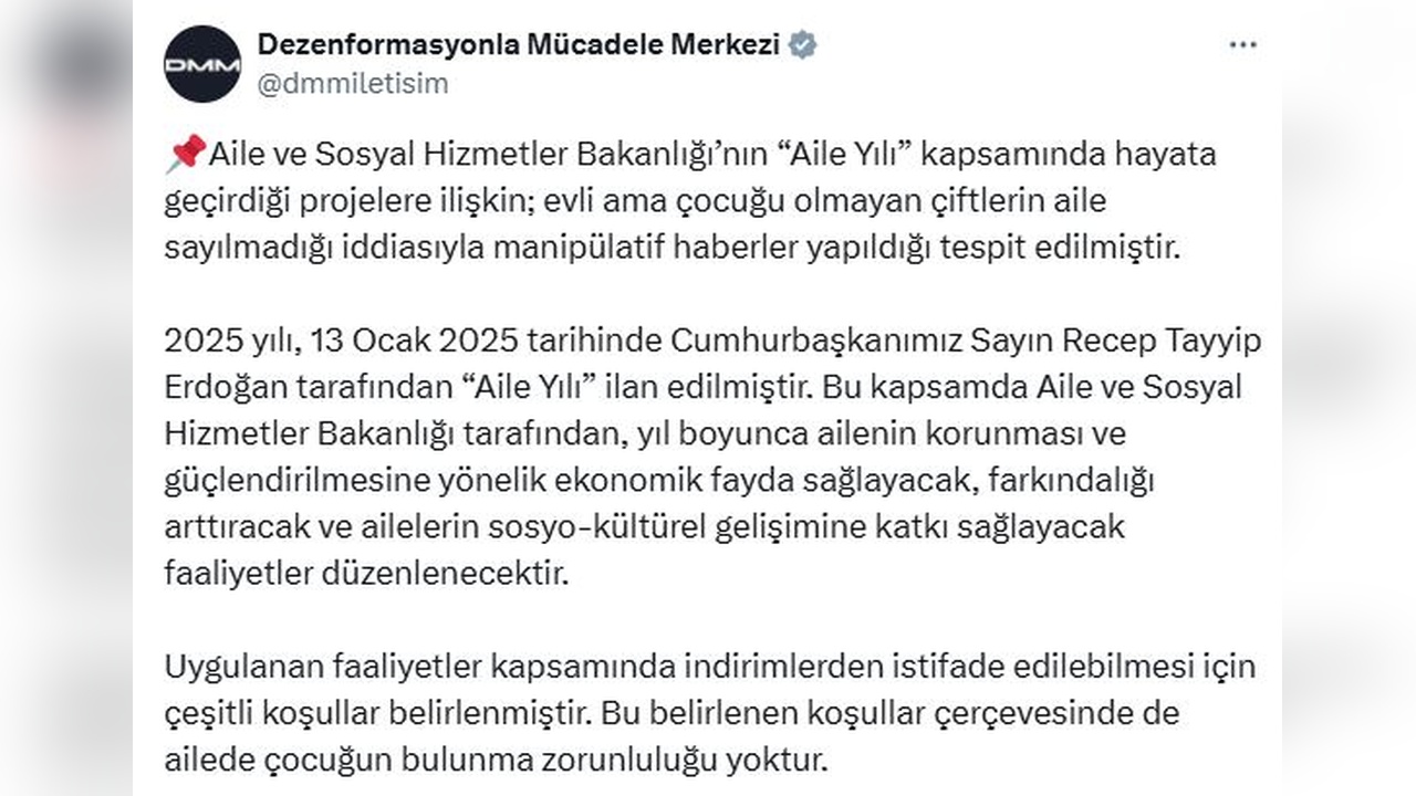 İletişim Başkanlığı'ndan Evli ve Çocuksuz Çiftlerle İlgili İddialara Yanıt