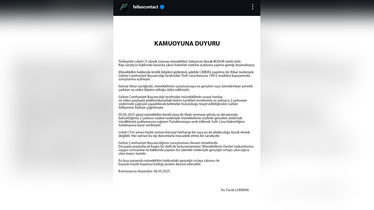 Rapçi Lvbel C5 tutuklandı