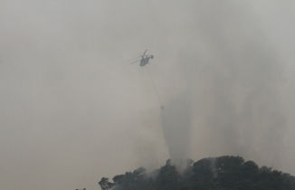 Dalamandaki yangında helikopterler havadan müdahaleye başladı