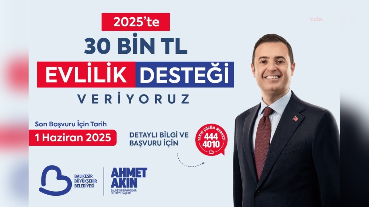 Balıkesir Büyükşehir Belediyesi, Yeni Evlenen Çiftlere 30 Bin TL Destek Sağlıyor