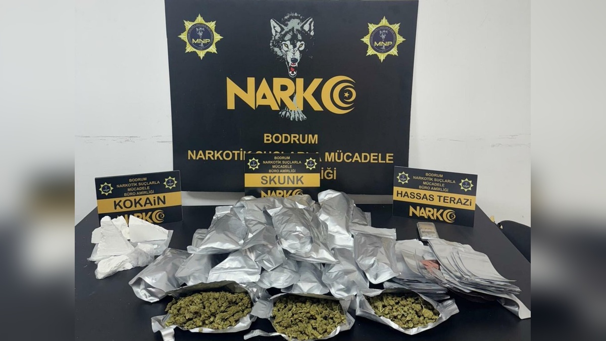 Bodrum'da uyuşturucu operasyonu: 2 kilo 200 gram skunk ve 870 gram kokain ele geçirildi