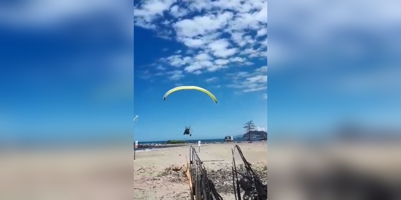Giresun'da paramotor denize düştü: 2 kişi yara almadan kurtuldu