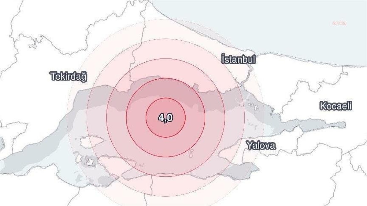 Marmara Denizi'nde 4.0 büyüklüğünde deprem