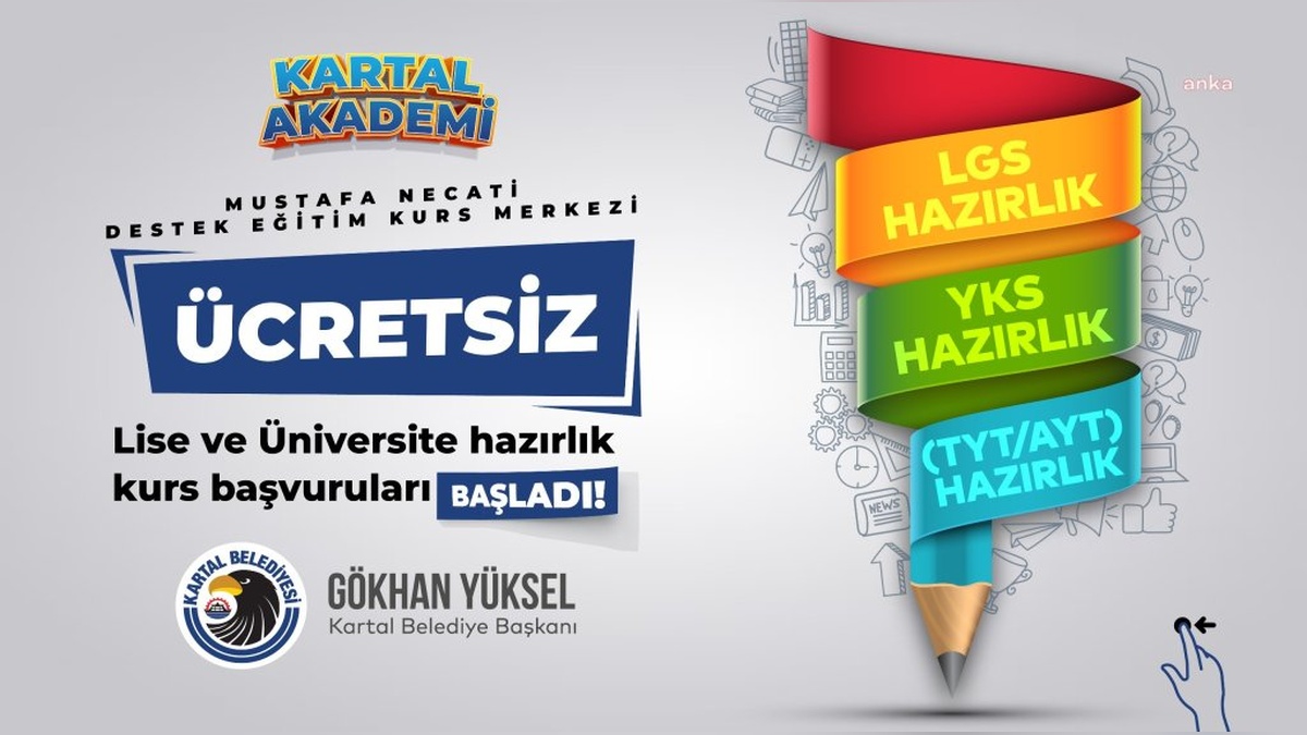 Kartal Belediyesi'nden ücretsiz LGS ve YKS hazırlık kursları