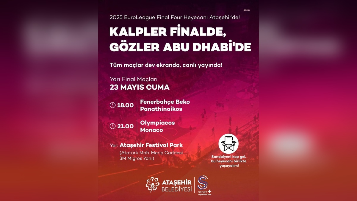 Ataşehir'de Euroleague Final Four heyecanı: Dev ekranlarda canlı yayın