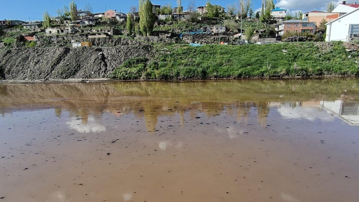 Kars Çayı'nda akaryakıt kirliliği: Mazot kokusu çevreyi sardı